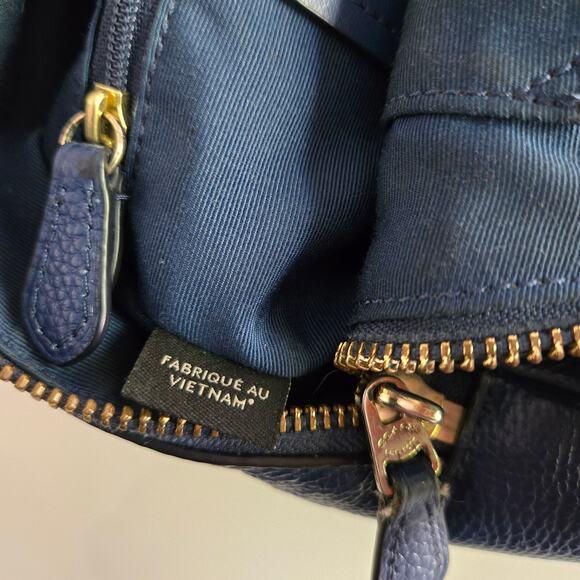 Coach F38263 Mini Charlie Dark Blue Pebbled Leather Backpack Daypack - Picture 16 of 16